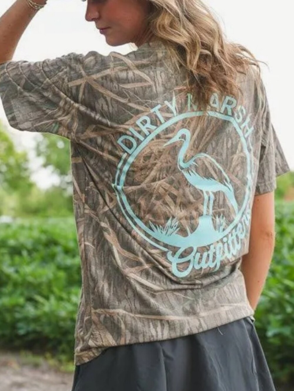 Dirty Marsh Women's Backagore Camo Short Sleeve Top
